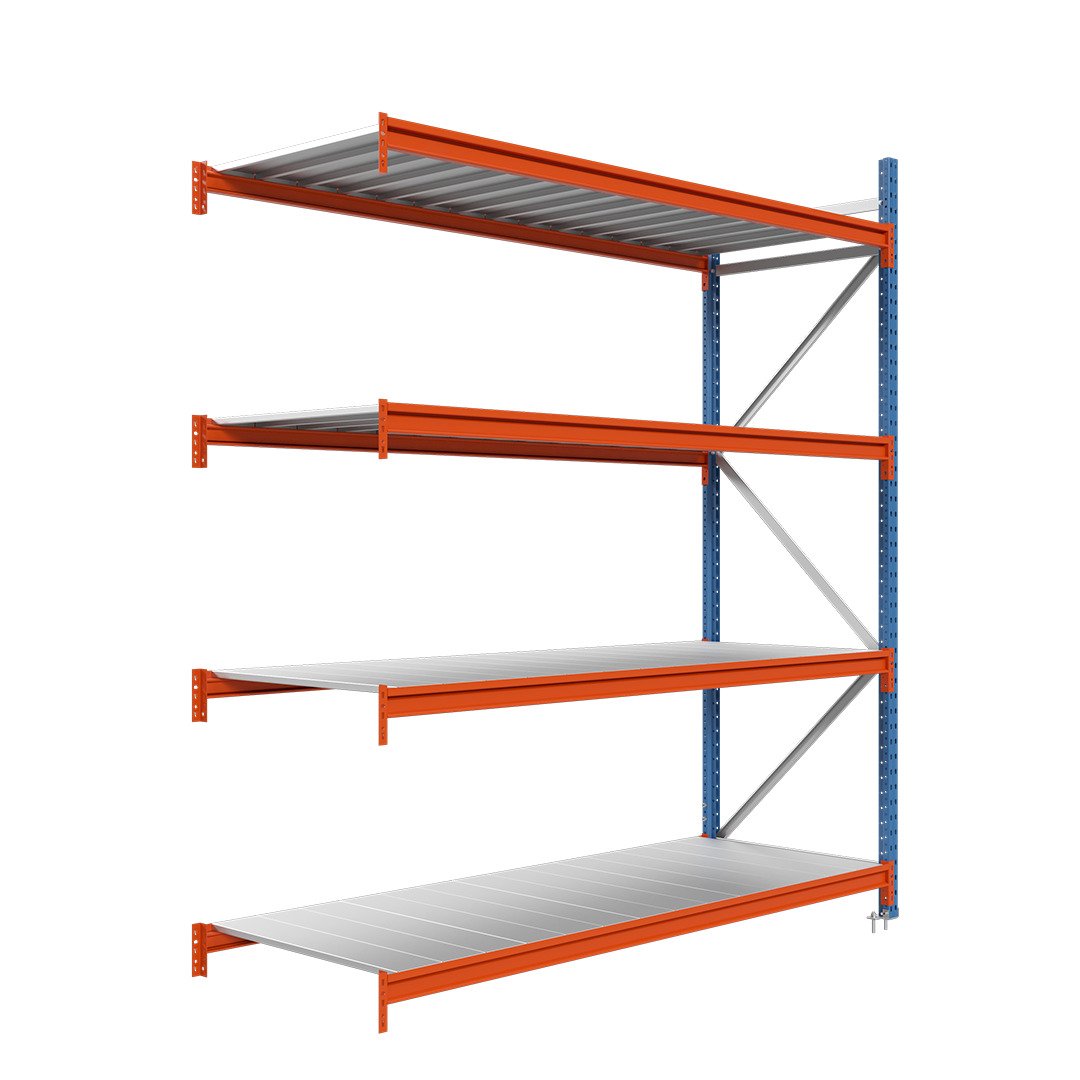 Nagy fesztávú polc fém polclapokkal kiegészítő modul LONGSPAN 300x150x80-4-Metal