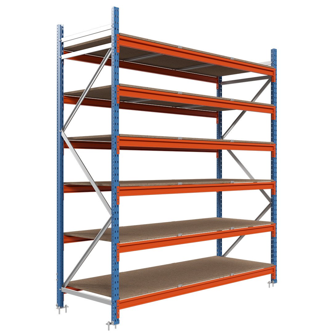 Nagy fesztávú polc HDF polclapokkal LONGSPAN 200x240x80-6-DTD