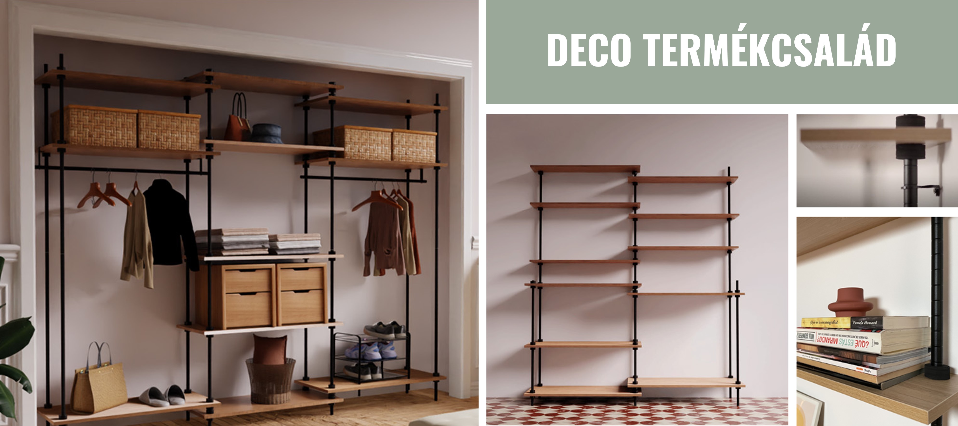 deco termékcsalád modern fa polcok és kiegészítők