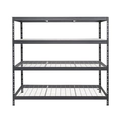 Nagy teherbírású polc RIVET 180X180X60cm 5db acélrácsos polclappal, antracitszürke