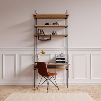 DECO polcrendszer: polcos íróasztal 185x85x52,5cm kiegészítőkkel  - Hover