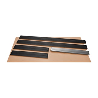 Extra polica pre bezskrutkový kovový regál RIVET s HDF policou, 90x45 cm, 250kg na policu, antracitová farba
