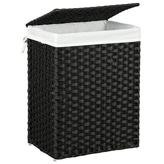Szennyestartó polyrattan, fedeles, kivehető zsák, 90L, 60x46x33cm