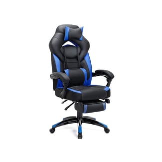 Ergonomikus gamer szék, láb- és deréktámasz, 120-128x70x70cm