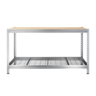 Munkapad felső DTD munkalappal, alsó horganyzott drótrács polccal, 100 cm