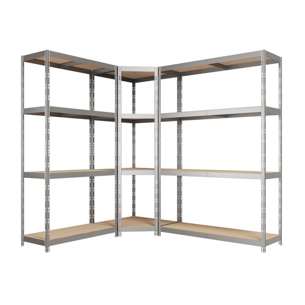 Polcrendszer: sarokpolc RIVET Budget & 2 polc 180x160x190x40cm, horganyzott