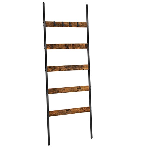 Létrapolc 5 szintes, acél-antik barna, 176x65cm