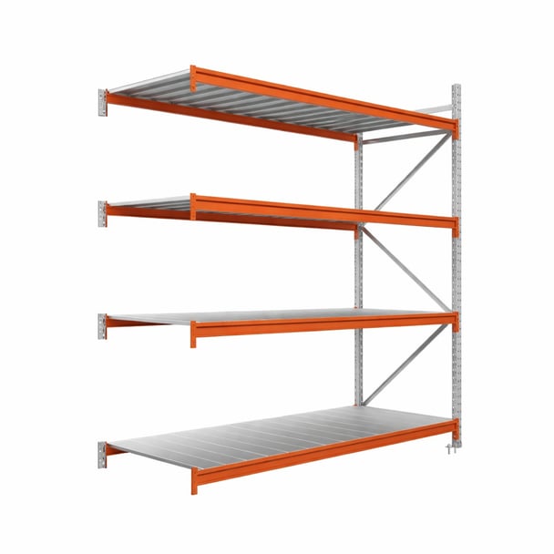 Nagy fesztávú polc fém polclapokkal kiegészítő modul LONGSPAN 250x185x100-4-Metal