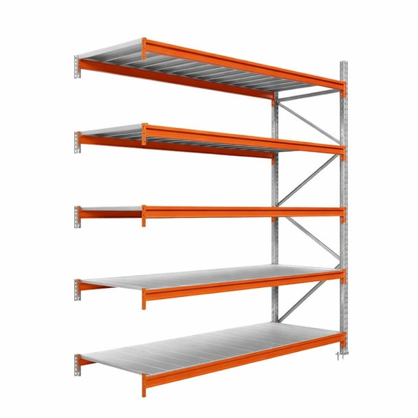 Nagy fesztávú polc fém polclapokkal kiegészítő modul LONGSPAN 250x150x100-5-Metal