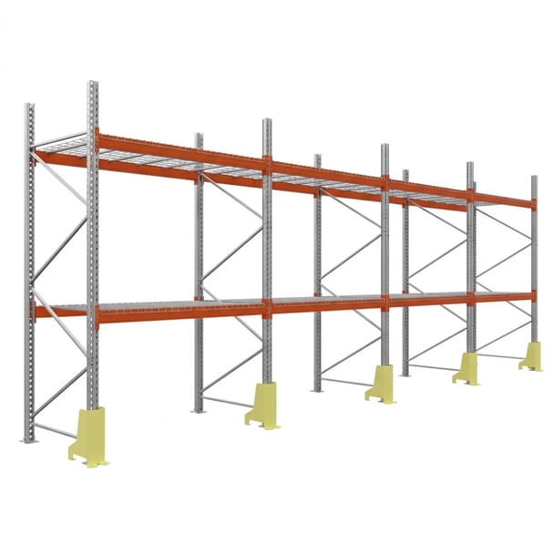 Palettenregale - Grundregal - 400 - 185 - 110 - 2 - 1000 - 4 - wire mesh - protector