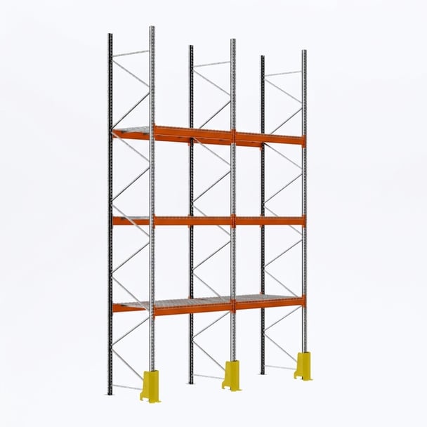 Palettenregale - Grundregal - 600 - 270 - 110 - 3 - 500 - 2 - wire mesh - protector