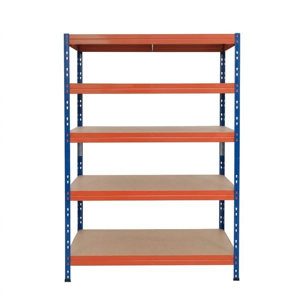 Fém polcok RIVET PRO 252x120x45 DTD forgácslap 5 szint kék-narancssárga