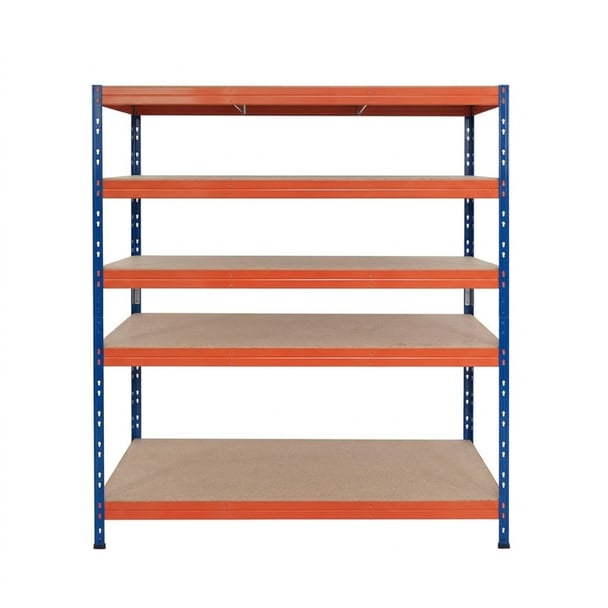 Fém polcok RIVET PRO 252x150x45 DTD forgácslap 6 szint kék-narancssárga