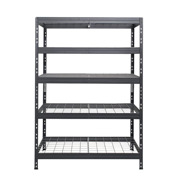 Fém polcok RIVET PRO 252x120x45 acélrács 5 szint antracitszürke