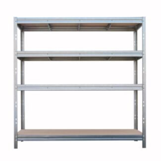 Nagy teherbírású polc BULLRACK RIVET 200x180x60cm 4db DTD polclappal, 600kg/polclap, horganyzott