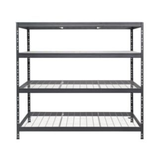 Nagy teherbírású polc RIVET 180X180X60cm 5db acélrácsos polclappal, antracitszürke