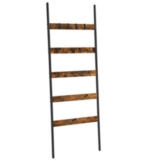 Létrapolc 5 szintes, acél-antik barna, 176x65cm