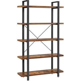 Könyvespolc, stabil, 5 szintes, 177,5x105x33,5 cm