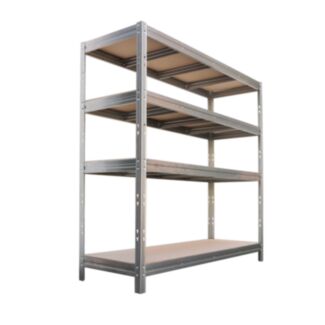 Nagy teherbírású polc BULLRACK RIVET 200x200x70cm, 4db DTD polclappal, 600kg/polclap, horganyzott - Hover