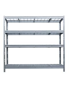 Nagy teherbírású polc BULLRACK RIVET 200x210x60cm, 4db acélrácsos polclappal, horganyzott